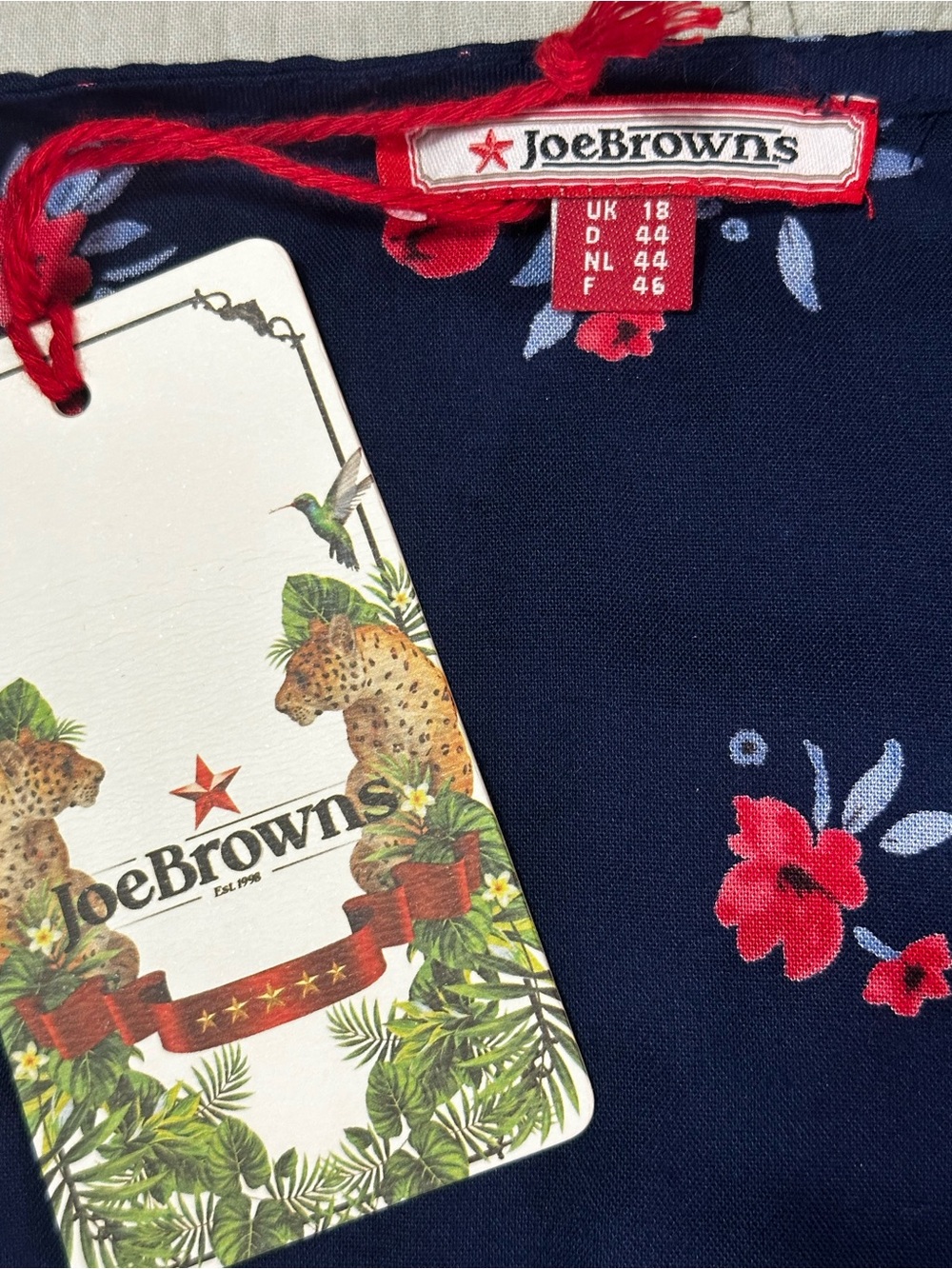 Joe Browns Blue Floral Tea Dress Puff Sleeve Midi Cottagecore NWT Size 14 - Picture 15 of 15
